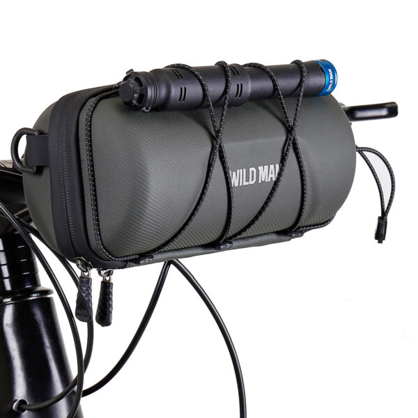 Alforja WILD MAN para Manillar Impermeable con Sistema Clip, Correa y Funda de Lluvia para MTB y Ruta - GD7X
