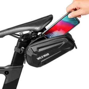 Alforja WILD MAN Bajo Asiento Impermeable con Soporte Clip Ajustable y Reflectivo para MTB y Ruta – XT7