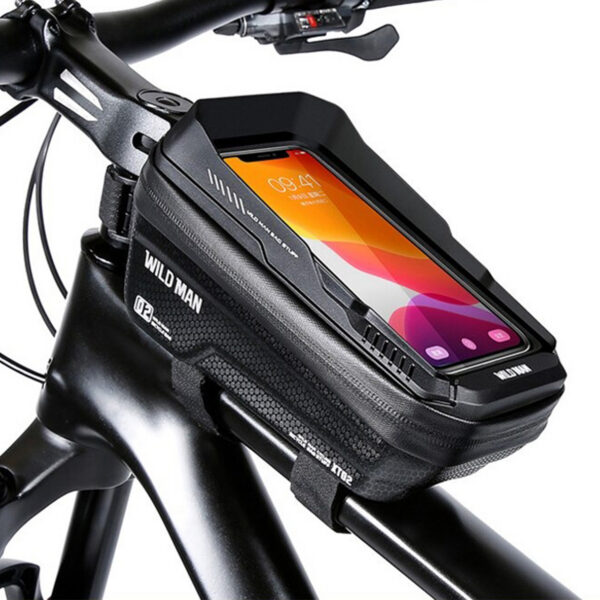 Alforja WILD MAN Porta Celular Impermeable con Visera de Protección UV para MTB y Ruta – XT2